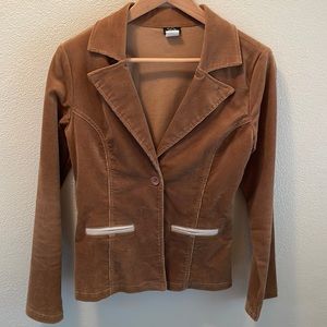 Vanity brown corduroy y2k fitted jacket | size small